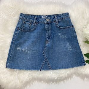 Urban Outfitters BDG Raw Hem Blue Jean Mini Skirt size M